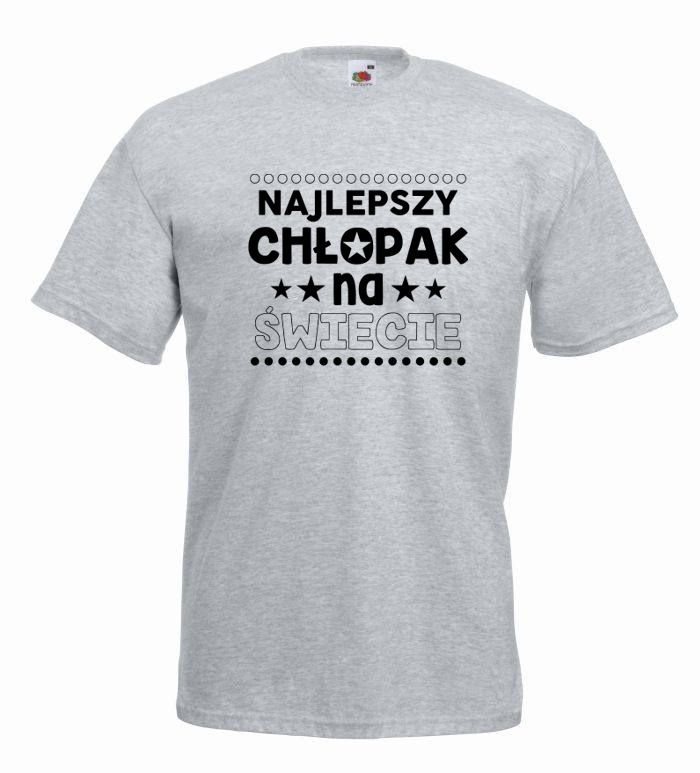 T-shirt oversize NAJLEPSZY CHŁOPAK NA ŚWIECIE S szary-czarny