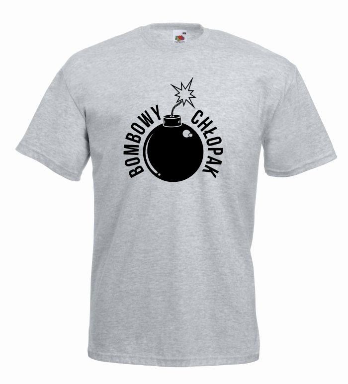 T-shirt oversize BOMBOWY CHŁOPAK M szary-czarny