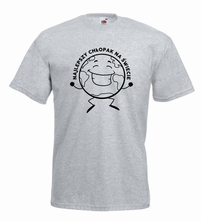 T-shirt oversize NAJLEPSZY CHŁOPAK NA ŚWIECIE 2 L szary-czarny