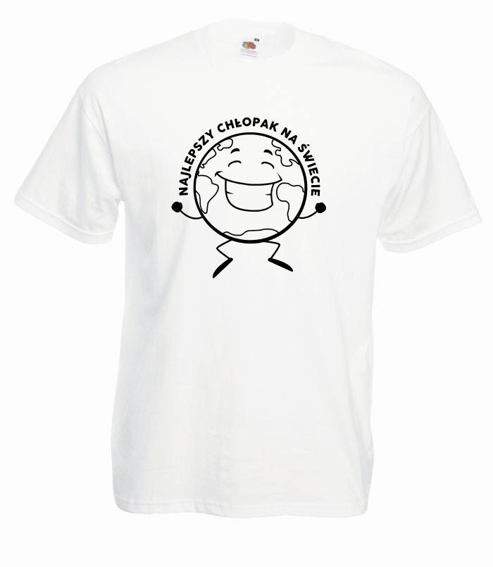 T-shirt oversize NAJLEPSZY CHŁOPAK NA ŚWIECIE 2 S biały-czarny