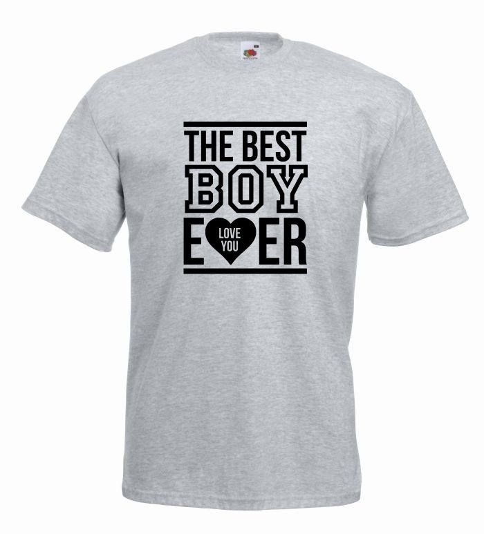 T-shirt oversize THE BEST BOY L szary-czarny