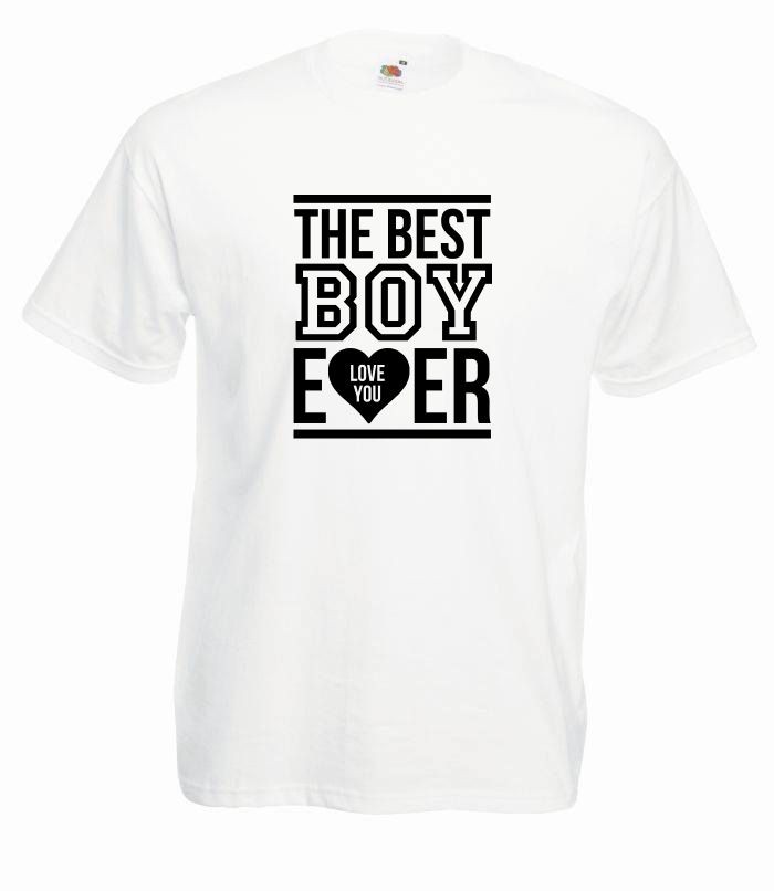 T-shirt oversize THE BEST BOY S biały-czarny