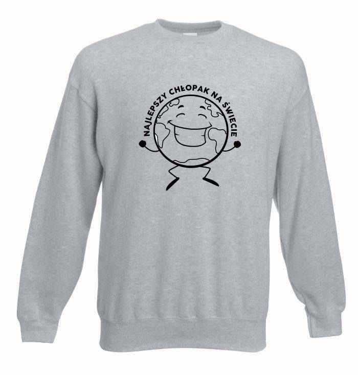 bluza oversize NAJLEPSZY CHŁOPAK NA ŚWIECIE M szary-czarny