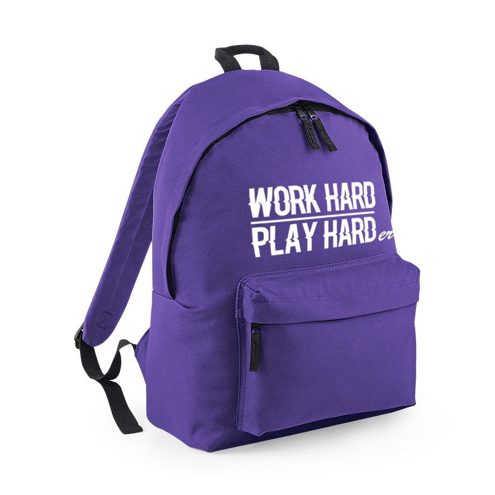 Plecak owal WORK HARD purple.