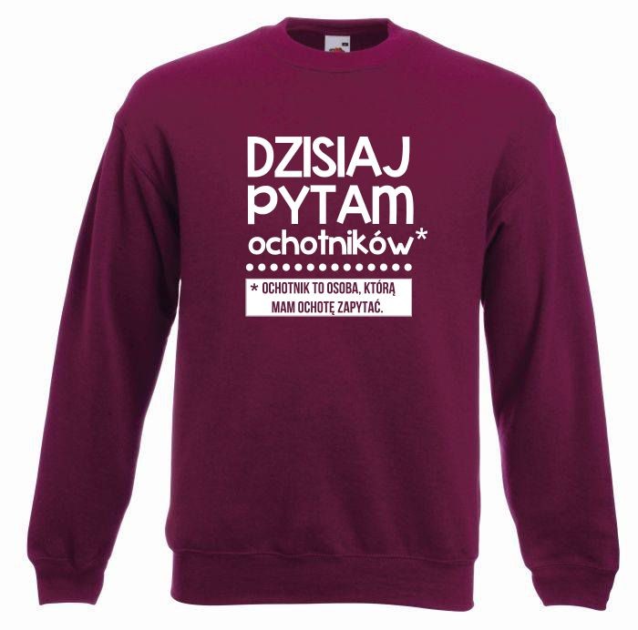 bluza oversize OCHOTNIKÓW XL burgund-biały