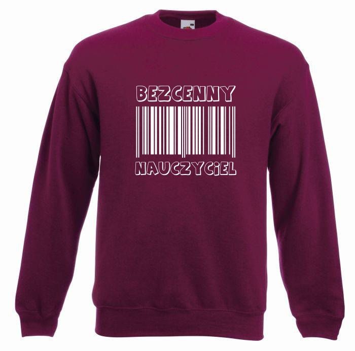 bluza oversize BEZCENNY NAUCZYCIEL L burgund-biały