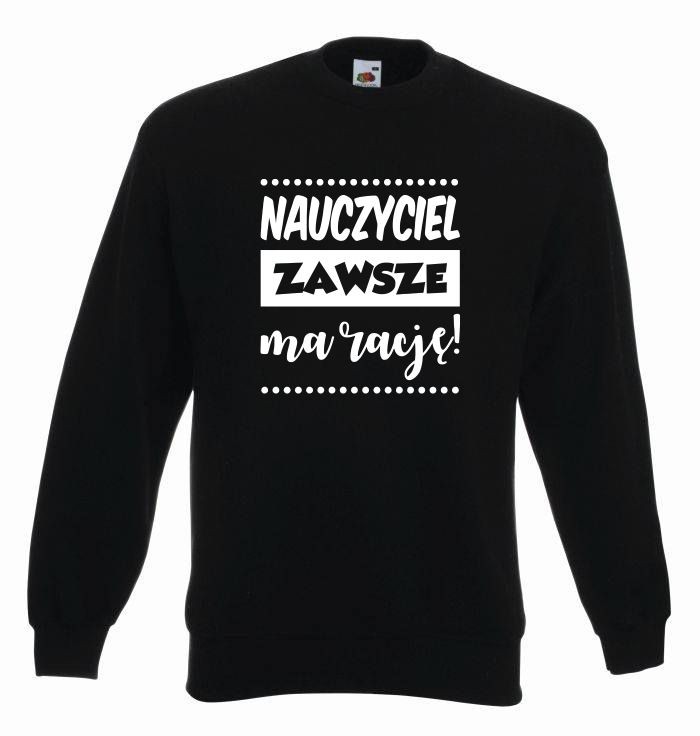 bluza oversize ZAWSZE MA RACJĘ M czarno-biały