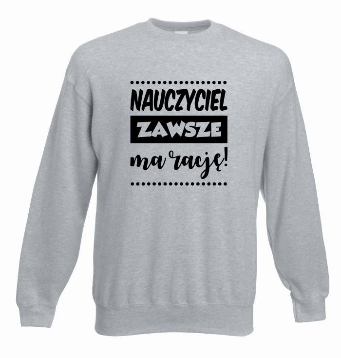 bluza oversize ZAWSZE MA RACJĘ L szary-czarny