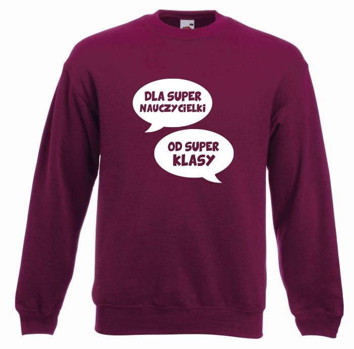 bluza oversize OD SUPER KLASY XL burgund-biały
