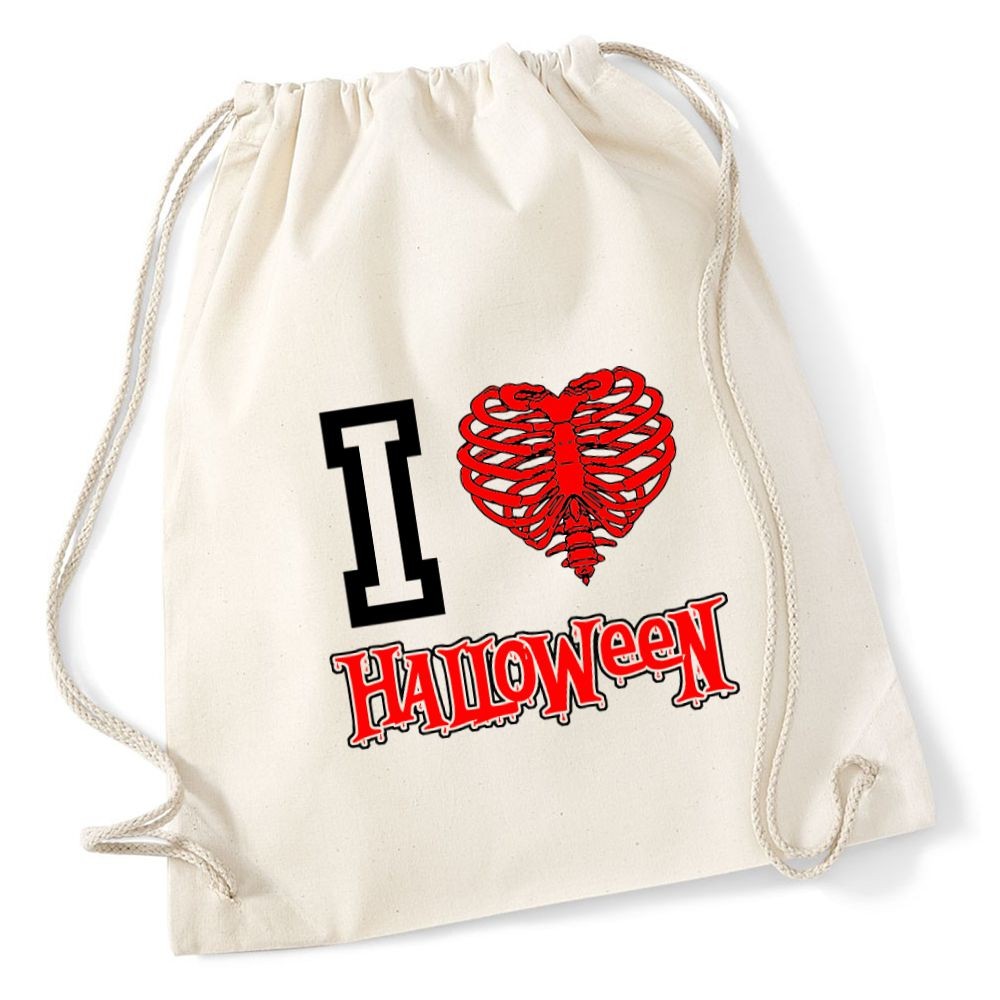 Plecak worek DTG I LOVE HALLOWEEN ecru
