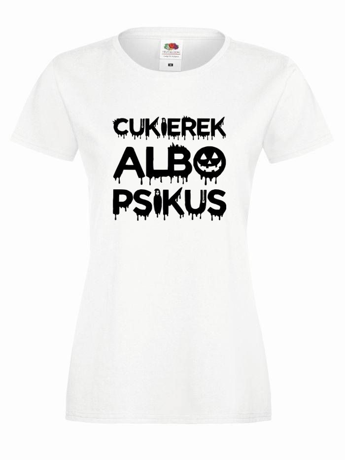 T-shirt lady/oversize CUKIEREK XS biały-czarny lady