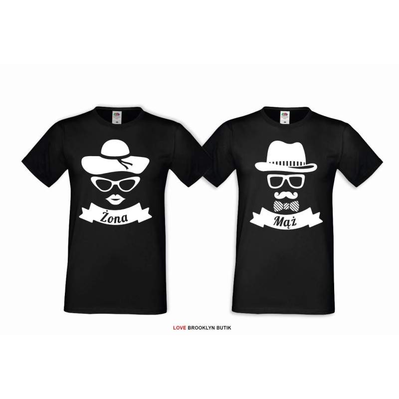 T-shirt DLA PAR 2 SZT MOJA babeczka MOJA ciacho napis z przodu