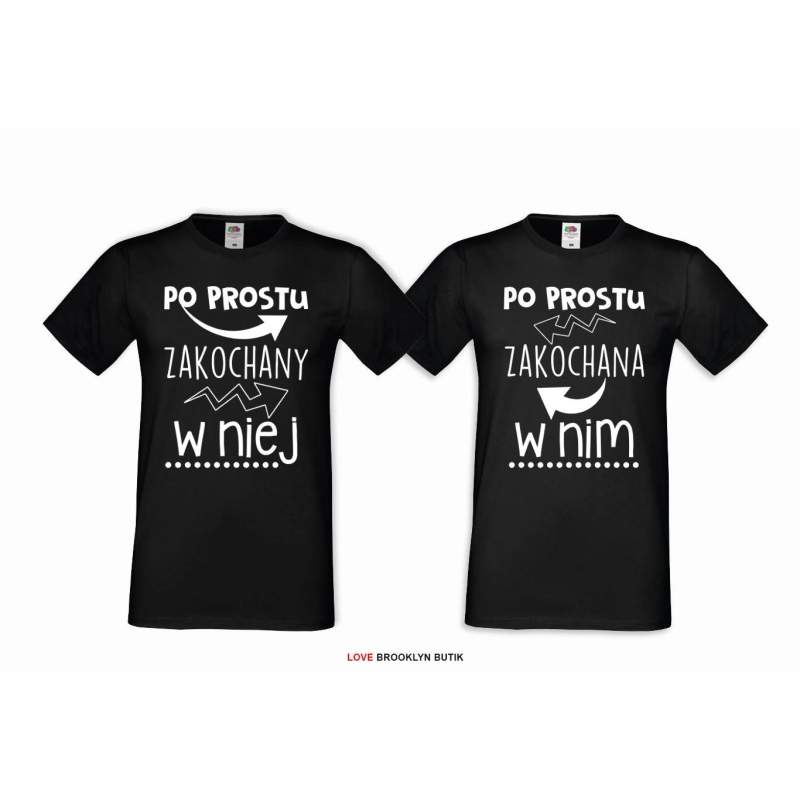 T-shirt DLA PAR 2 SZT MOJA babeczka MOJA ciacho napis z przodu