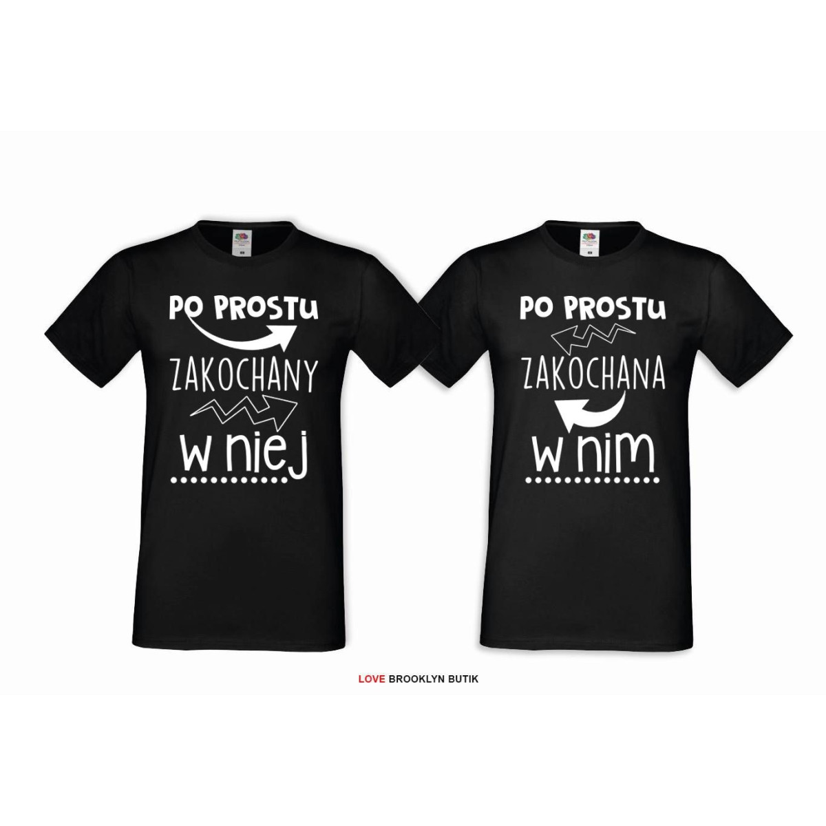 T-shirt DLA PAR 2 SZT MOJA babeczka MOJA ciacho napis z przodu