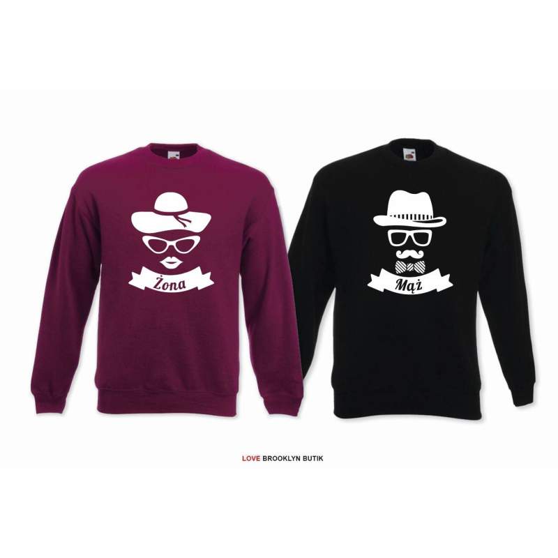 DLA PAR 2 SZT MĄŻ - ŻONA napis z przodu 