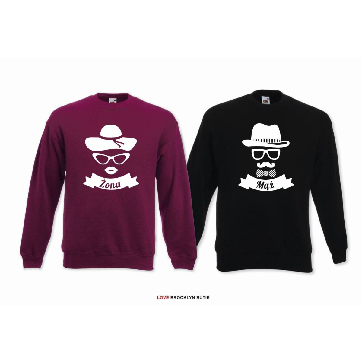 DLA PAR 2 SZT MĄŻ - ŻONA napis z przodu 