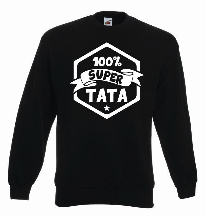 bluza oversize 100% SUPER TATA L czarno-biały