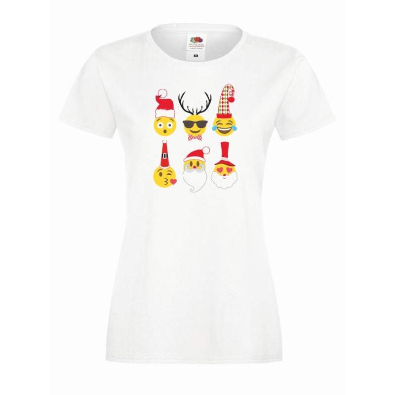 T-shirt lady DTG EMOJI CHRISTMAS