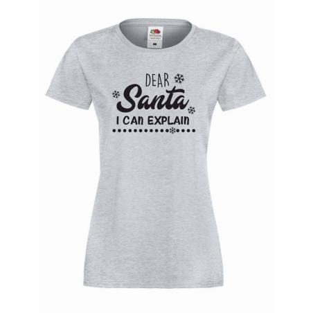 dear santa i can explain t shirt szary