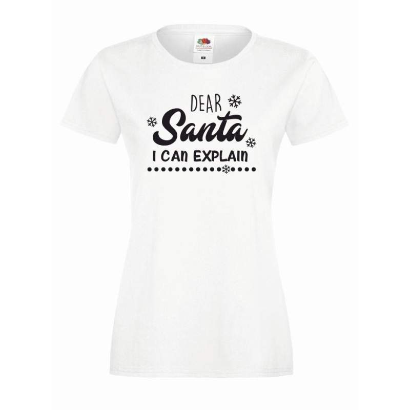 dear santa i can explain t shirt biały