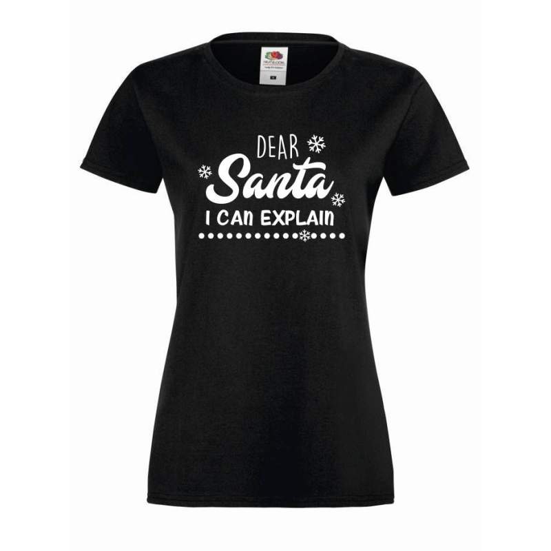 dear santa i can explain t shirt czarny