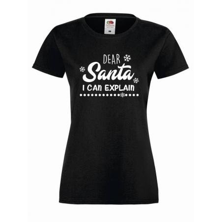 dear santa i can explain t shirt szary