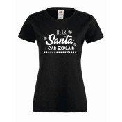 dear santa i can explain t shirt czarny