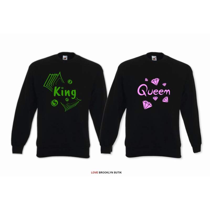 Bluzy oversize dla par 2szt. KING of MONEY & QUEEN of DIAMONDS