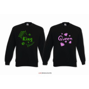 Bluzy oversize dla par 2szt. KING of MONEY & QUEEN of DIAMONDS