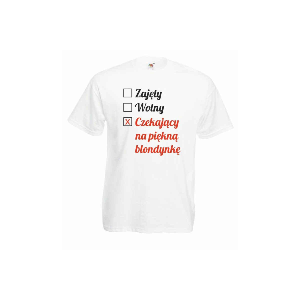 T-shirt oversize DTG CZEKAJĄCY NA PIĘKNĄ BLONDYNKĘ