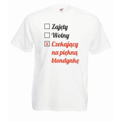 T-shirt oversize DTG CZEKAJĄCY NA PIĘKNĄ BLONDYNKĘ