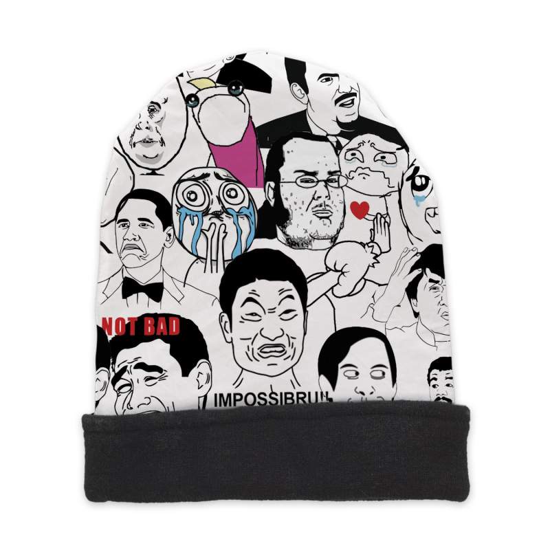 Czapka beanie black druk MEMS
