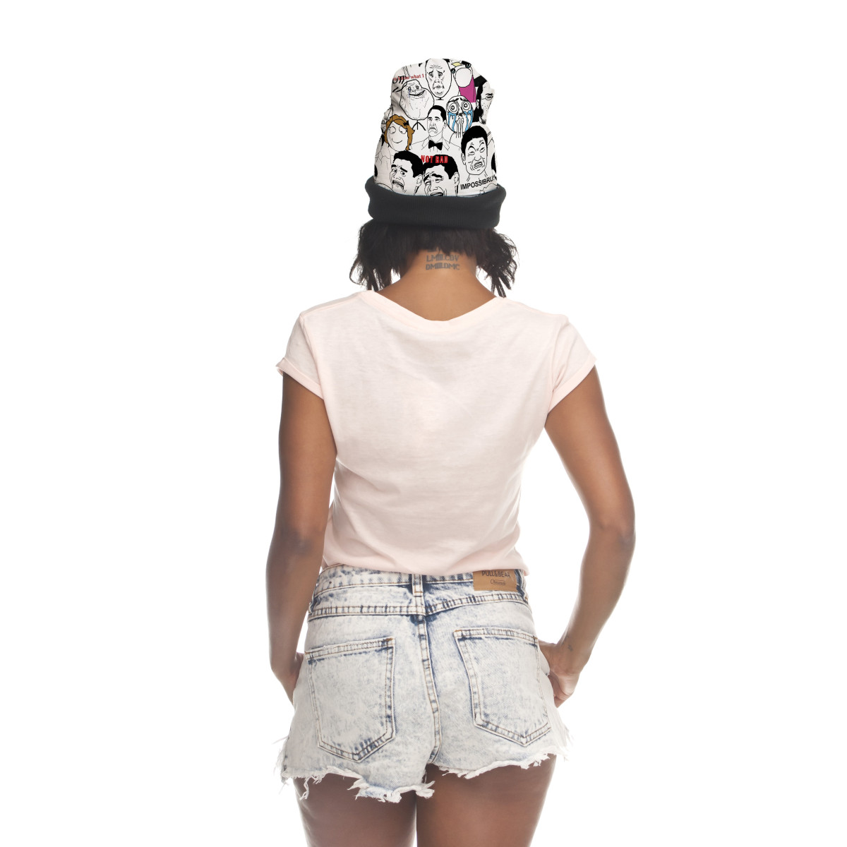 Czapka beanie black druk MEMS