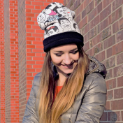 Czapka beanie black druk MEMS