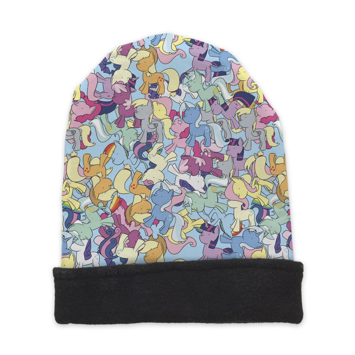 Czapka beanie black druk PONNY PATTERN