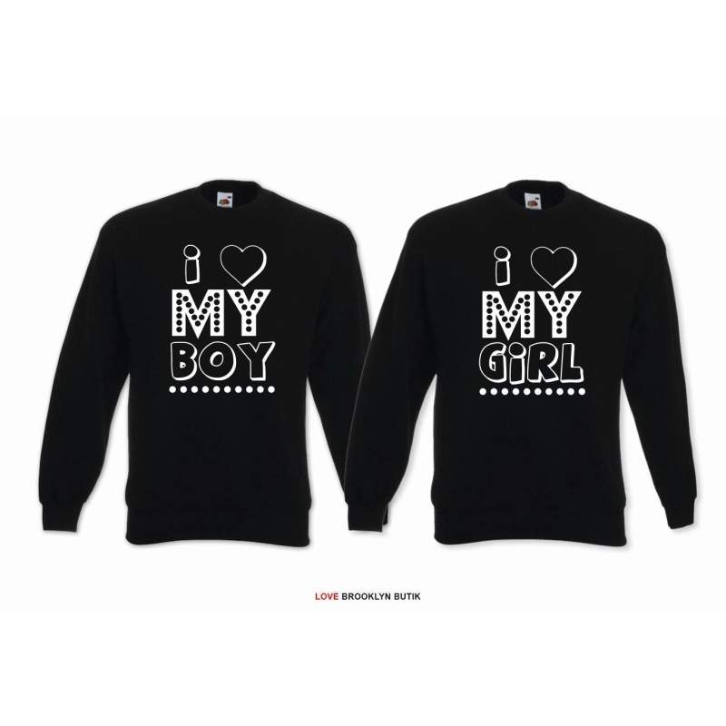 DLA PAR 2 SZT I MY BOY I MY GIRL napis z przodu