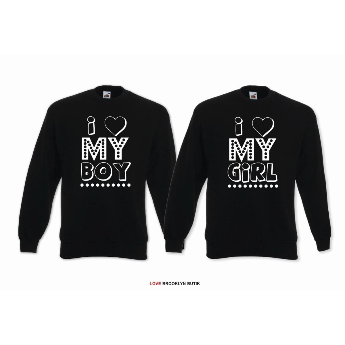 DLA PAR 2 SZT I MY BOY I MY GIRL napis z przodu