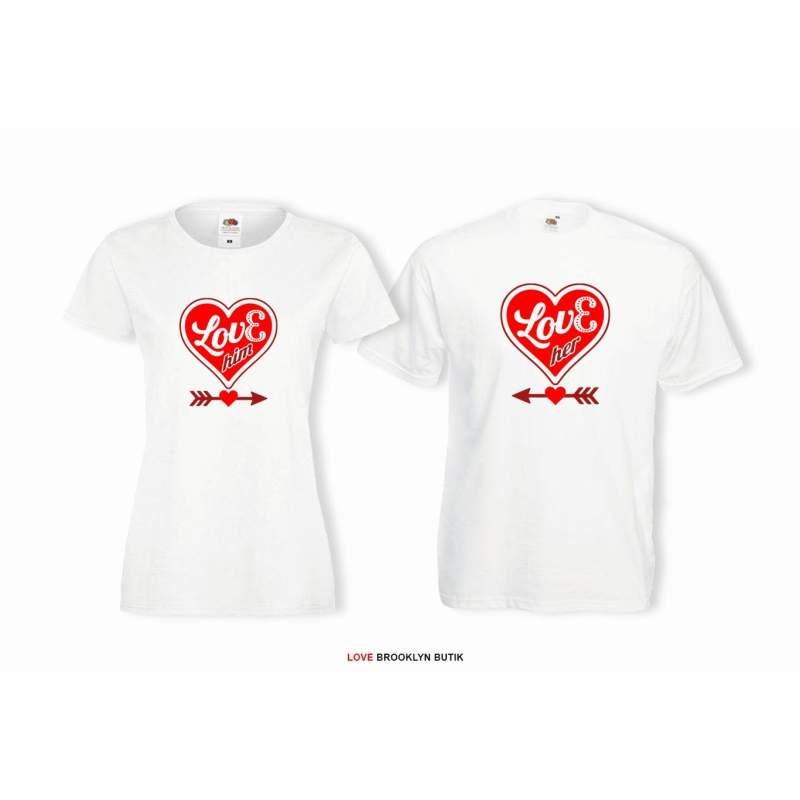 T-shirt lady i oversize DLA PAR 2 SZT LOVE HIM & LOVE HER