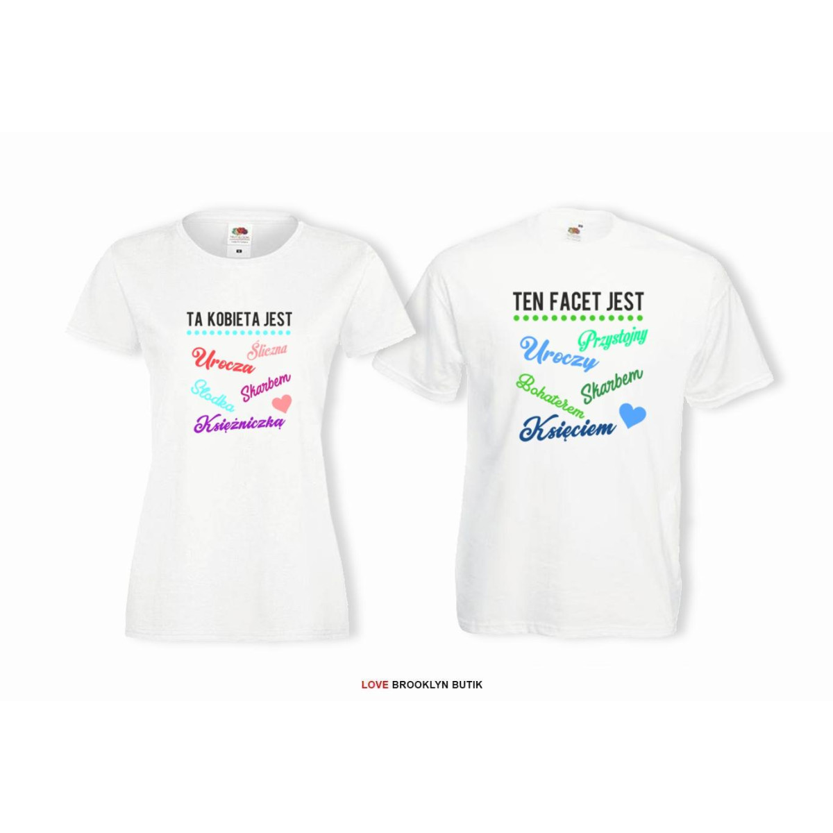 T-shirt lady i oversize DLA PAR 2 SZT TA KOBIETA & TEN FACET