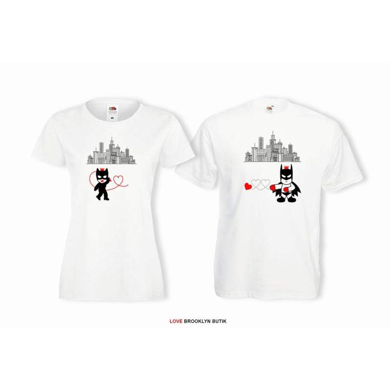 T-shirt lady i oversize DLA PAR 2 SZT CATWOMAN & BATMAN