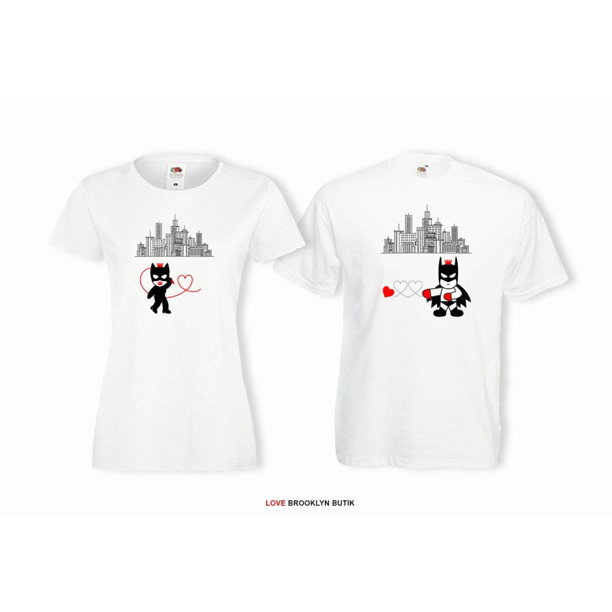 T-shirt lady i oversize DLA PAR 2 SZT CATWOMAN & BATMAN