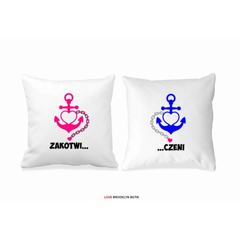 Poduszki druk dla par 2 szt. ZAKOTWICZENI