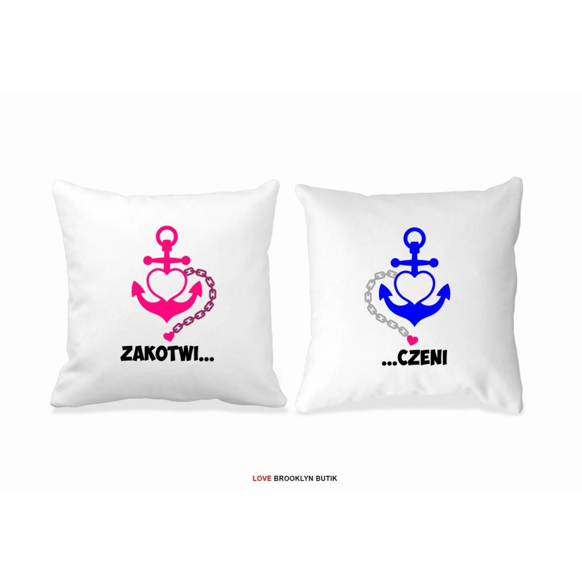 Poduszki druk dla par 2 szt. ZAKOTWICZENI