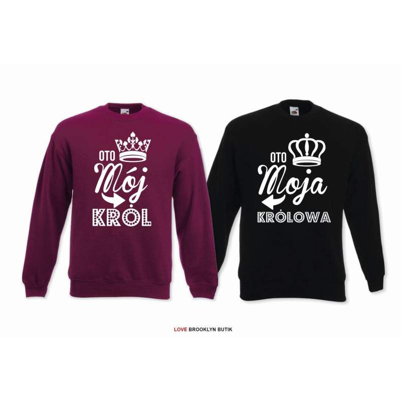 DLA PAR 2 SZT MÓJ król MOJA królowa napis z przodu