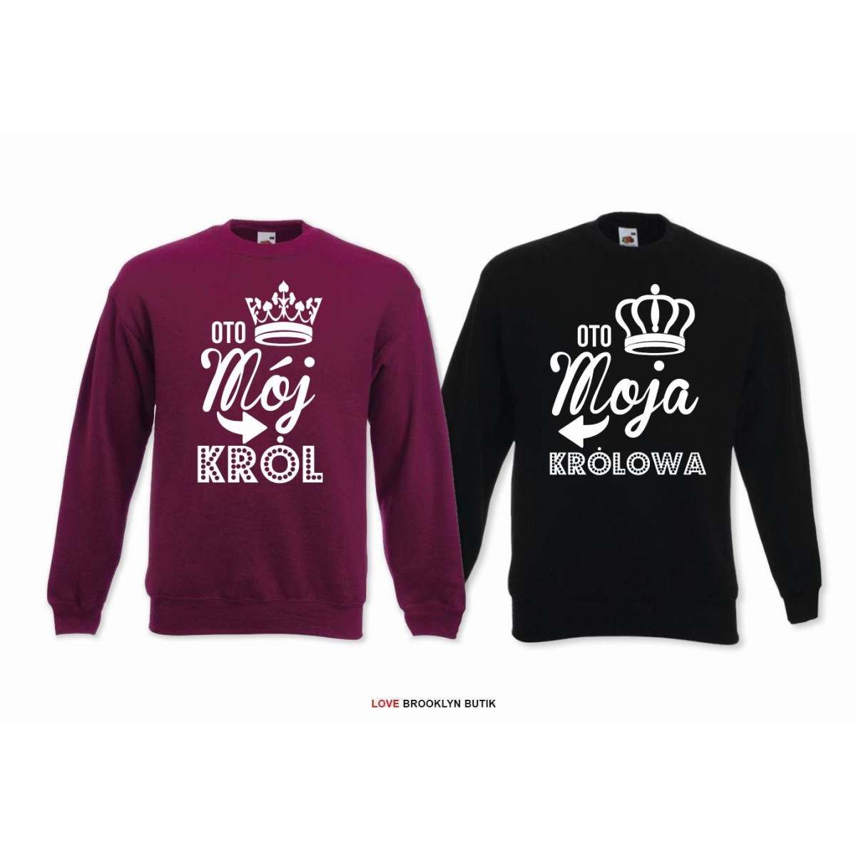DLA PAR 2 SZT MÓJ król MOJA królowa napis z przodu