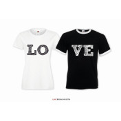 T-shirt DLA PAR 2 SZT LO VE TWO napis z przodu 