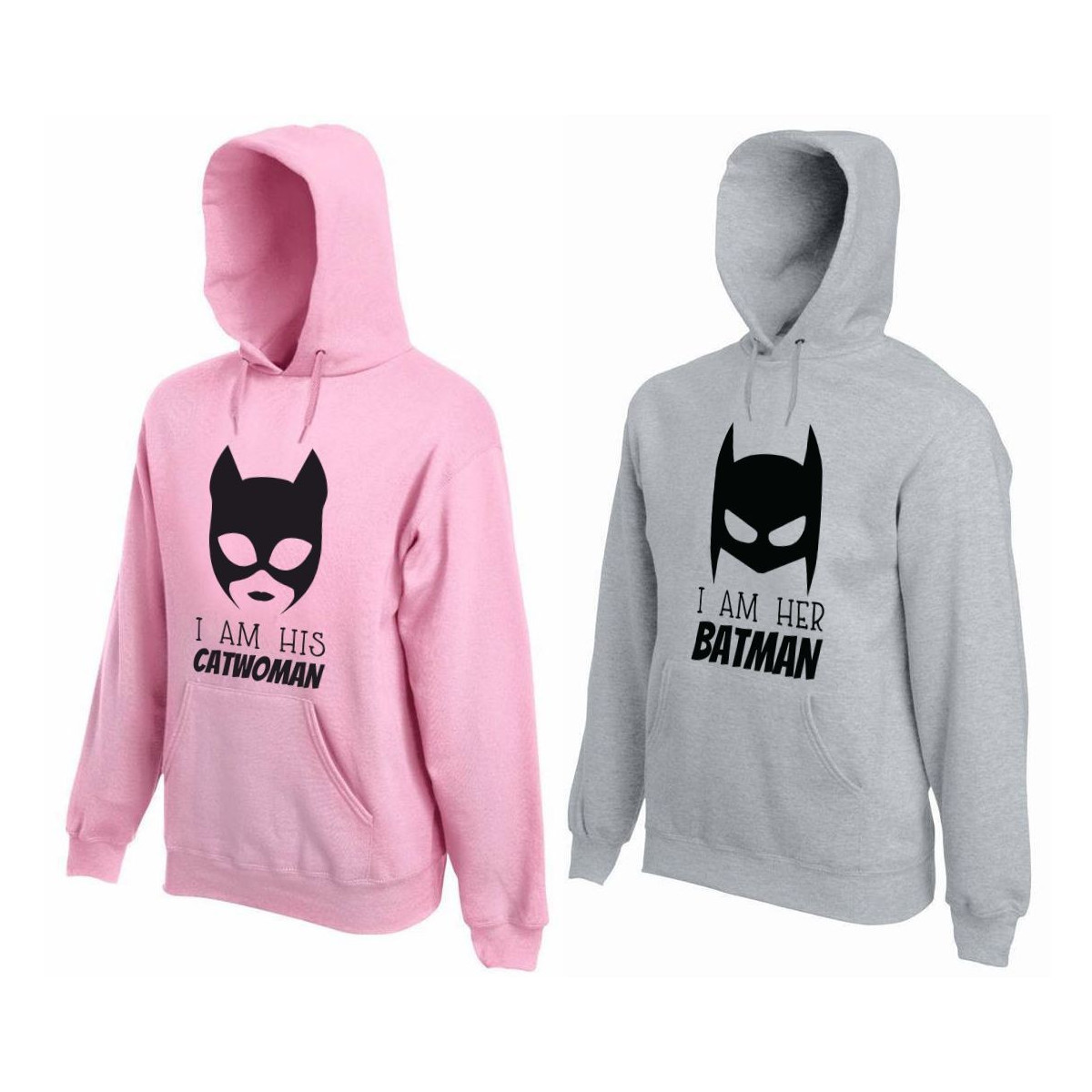 Bluza z kapturem DLA PAR 2 SZT QUEEN 01 PINK & KING 01 GREY
