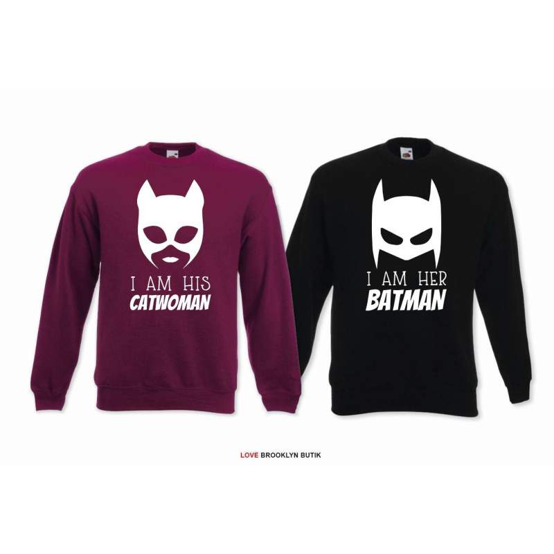 DLA PAR 2 SZT CATWOMAN & BATMAN napis z przodu