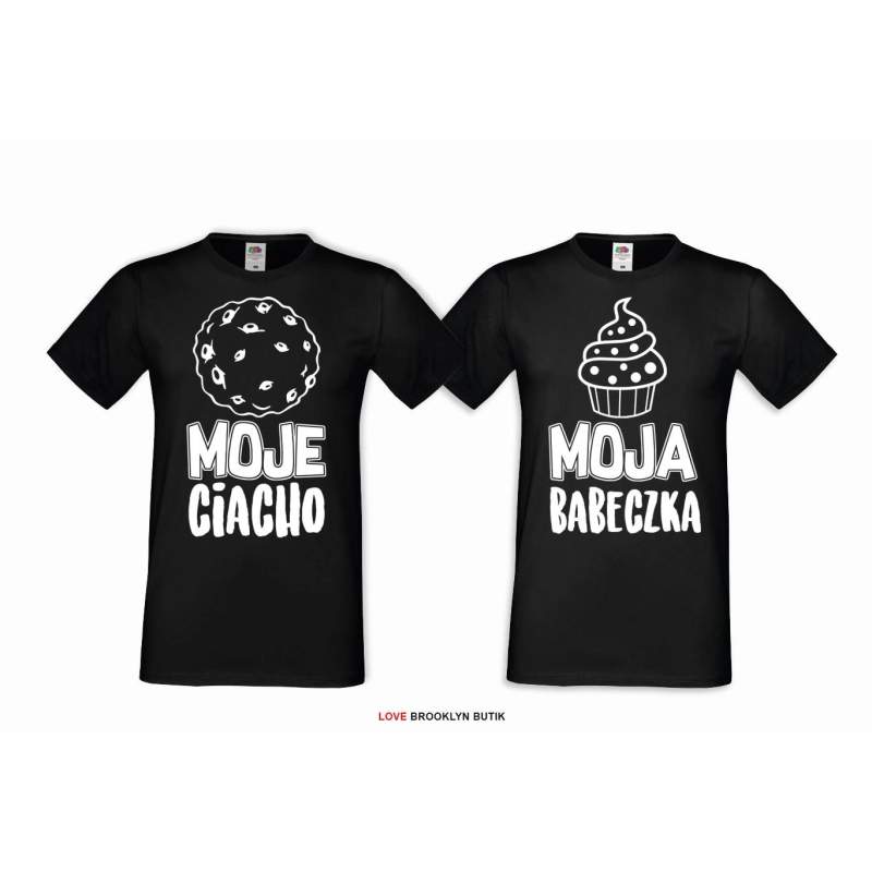 T-shirt DLA PAR 2 SZT MOJA babeczka MOJA ciacho