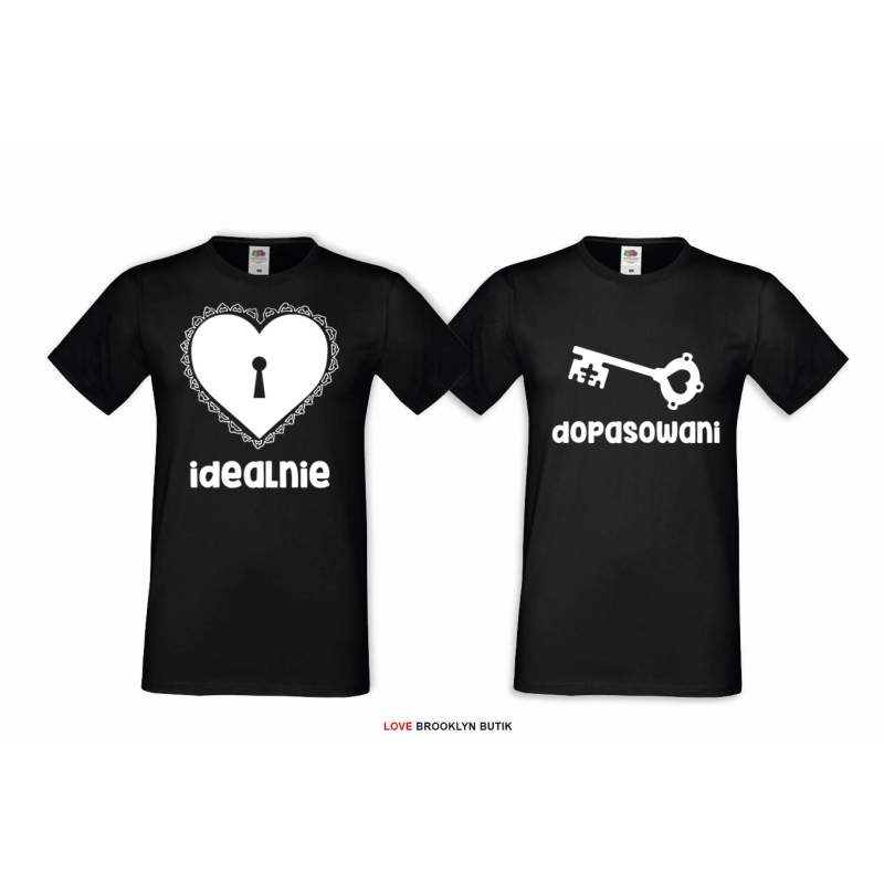 T-shirt DLA PAR 2 SZT MOJA babeczka MOJA ciacho napis z przodu